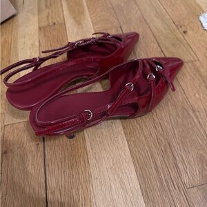 Elegant Red Slingback Heels